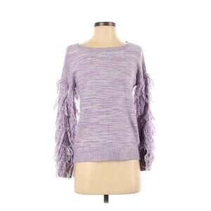 NY & Co Purple Fringe Sweater NWT Small